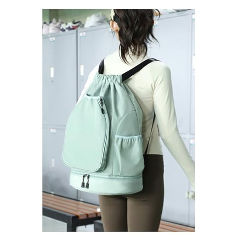 Multifunctional sports bag, backpack, independent shoe compartment, can hold basketball, badminton and tennis(Mint green) - color: Mint Green