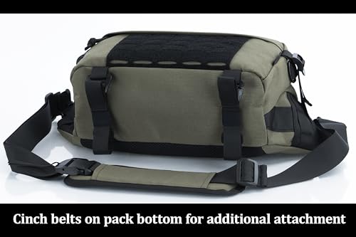 Tactical Sling Backpack Crossbody EDC Pack MOLLE Satchel Bag for Travel, Work, Camping and Hiking 8Liter - color: Olive Drab