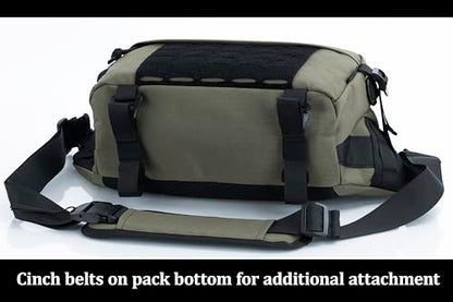 Tactical Sling Backpack Crossbody EDC Pack MOLLE Satchel Bag for Travel, Work, Camping and Hiking 8Liter - color: Olive Drab