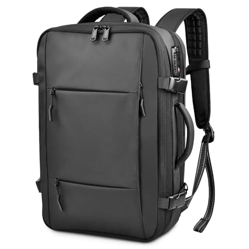 travel inspira Vacuum Compression Backpack 65L, Carry On Backpack with Electric Pump, TSA Lock, Water Resistant, Laptop Compartment for Travel, Camping, Business, Weekend Trips - color: Black Carry on