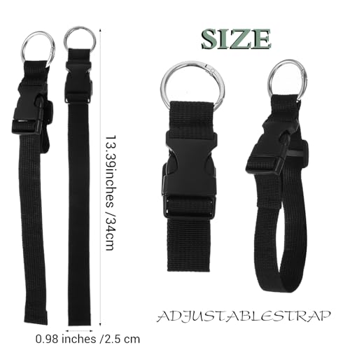 2 PCS Suitcase Strap, Adjustable Luggage Straps to Connect Two Suitcases, Travle Belt with J Hook for Carry on Extra Backpack, Travel Attachment Accessories for Connecting Your Luggage Jacket (Black)