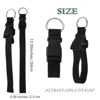 2 PCS Suitcase Strap, Adjustable Luggage Straps to Connect Two Suitcases, Travle Belt with J Hook for Carry on Extra Backpack, Travel Attachment Accessories for Connecting Your Luggage Jacket (Black)