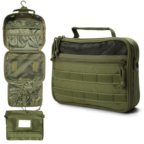 Mens Toiletry Travel Bag Tactical Toiletry Bag for Men Bathroom Dopp Kit Hanging Travel Toiletry Bag for Men Shaving Hygiene Bag Travel Toiletry Organizer Short Trips Bag, Green - color: green