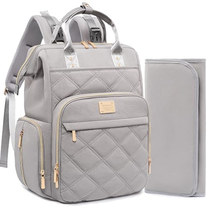 Weitars Diaper Bag Backpack Travel Diaper Backpack, Large Baby Diaper Bag with Changing Pad Baby Bag for Boys Girls, Insulated Pockets, Waterproof Baby Backpack for Mom & Maternity (Gray) - color: Grey