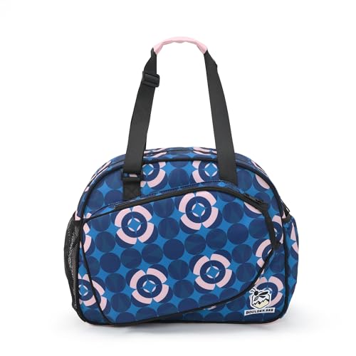 Boulder Bee Pickleball Bags, Premium Pickleball Tote Bag for Girls, Women’s Hand/Shoulder Gym Bag w Water Bottle Holder, with Pickleball Racquet/Paddle Holder - color: Blue and Pink