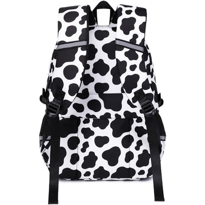 abshoo Big Student Laptop Backpack For College Women Middle High School Teen Girls Bookbag Travel Daypack (Cow Print Black) - color: Cow Print Black