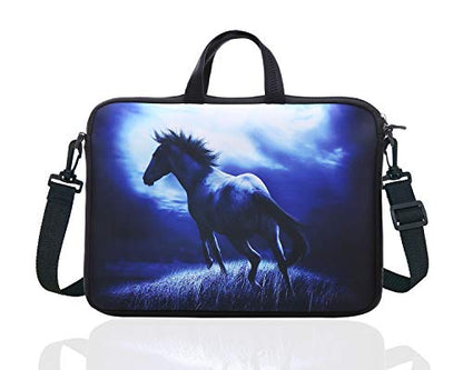 15.6-Inch Laptop Shoulder Sleeve Bag Case With Handle For 15 15.6" Acer Dell Hp (blue) - color: Blue