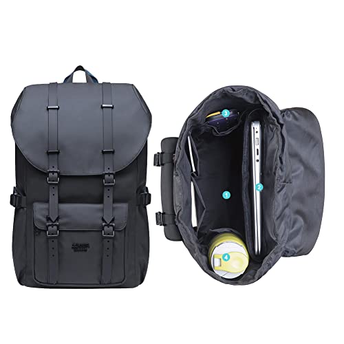 KAUKKO Laptop Outdoor Backpack Traveling Daypack Hiking Rucksack Large Capacity Bag Fits 15.6"(5-8-Black) - color: 5-8black