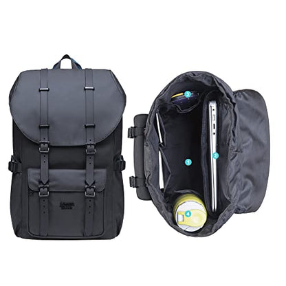 KAUKKO Laptop Outdoor Backpack Traveling Daypack Hiking Rucksack Large Capacity Bag Fits 15.6"(5-8-Black) - color: 5-8black