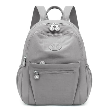 Backpack Purse for Women Ladies Nylon Bag Casual Daypack Travel Shopping Pack (A Style Light Grey) - color: A Style Light Grey
