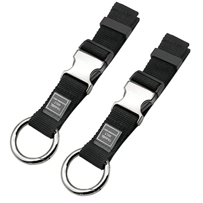 Add-A-Bag Luggage Strap Jacket Gripper, Luggage Straps Baggage Suitcase Belts Travel Accessories - Make Your Hands Free, Easy to Carry Your Extra Bags (2X Black) - color: 2x Black