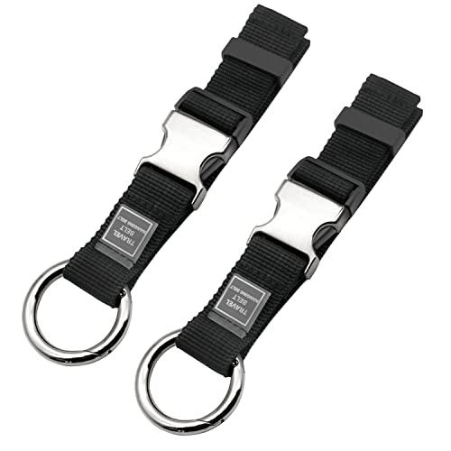 Add-A-Bag Luggage Strap Jacket Gripper, Luggage Straps Baggage Suitcase Belts Travel Accessories - Make Your Hands Free, Easy to Carry Your Extra Bags (2X Black) - color: 2x Black