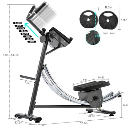 2025 Abdominal Exercise Machine for Commercial Use, Side Shaper Ab Machine Exercise Equipment, Foldable Abdominal Crunch Coaster for Home Use (Large,Black)