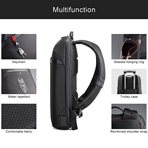 VGOAL 15.6 Inch Laptop Backpack Business Travel Anti-Theft Slim Backpack with USB Charging Port and RFID Pocket, Black, for Men and Women - color: Fg6310