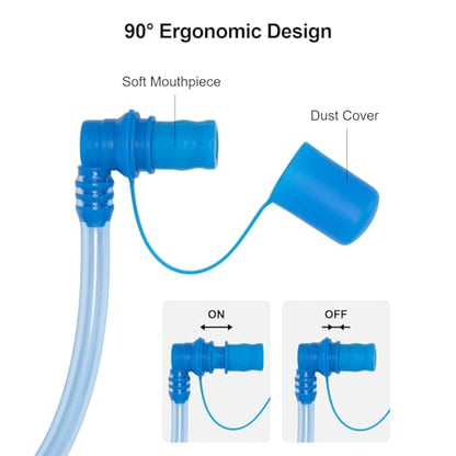 EVERFUN Hydration Bladder 2L/3L Water Reservoir for Hiking Backpack, Leak Proof Water Bladder with Detachable Hose & High Flow Ergonomic Bite Valve, Water Pouch for Cycling, Running - style: 2 L / 70 oz