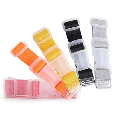 Luggage Strap 2 Pack, Adjustable Quick Release Buckle, Security Travel Strap for Suitcase and Backpack (Yellow) - color: Yellow