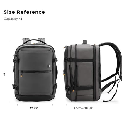 Swissdigital Design Travel Backpack 43L with USB Charging Port Laptop Backpack,TSA Friendly Flight Approved Carry-on Luggage Hand,Business Rucksack Fits 17 Inch Laptop Grey | SD1748-02 - color: Grey