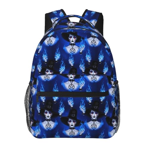 Travel Carry On Backpack Ice Blue Fire Goth Gotik Gothic Women Art, Multi Pocket Water Resistant Daypack for Men Women Trips and Outdoor Activities - color: Pattern (262)