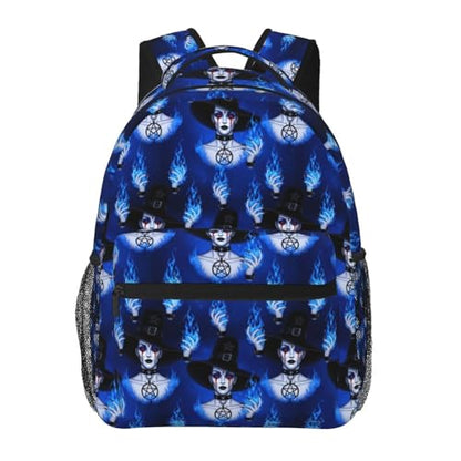 Travel Carry On Backpack Ice Blue Fire Goth Gotik Gothic Women Art, Multi Pocket Water Resistant Daypack for Men Women Trips and Outdoor Activities - color: Pattern (262)