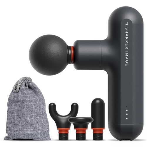 Sharper Image Powerboost Move Aero [New 2026 Version] Mini Deep Tissue Percussion Massage Gun| Muscle Recovery & Pain Relief Massage Tool| Full Body Back & Shoulder Massager| Travel Gift for Men Women - color: Gunmetal Grey