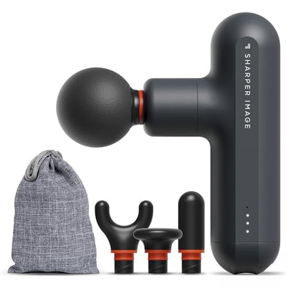 Sharper Image Powerboost Move Aero [New 2026 Version] Mini Deep Tissue Percussion Massage Gun| Muscle Recovery & Pain Relief Massage Tool| Full Body Back & Shoulder Massager| Travel Gift for Men Women - color: Gunmetal Grey