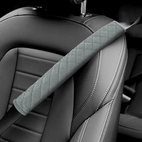 surpassme Car Seat Belt Pads Cover, 2PCS 15in Extra Length Seat Belt Shoulder Strap Covers Protector to Release Stress to Neck and Shoulder for a Safety Driving (Grey) - color: Grey, size: 2pcs-15.5 inches