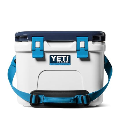 YETI Roadie 15 Hard Cooler with DoubleDuty Shoulder Strap - color: White/Blue
