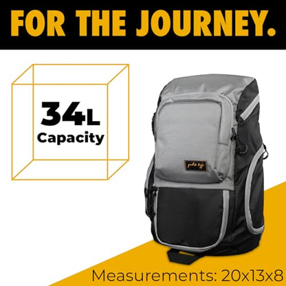 Gold BJJ Jiu Jitsu Backpack - Heavy Duty Gym Bag with Waterproof Gi Pocket - color: Grey