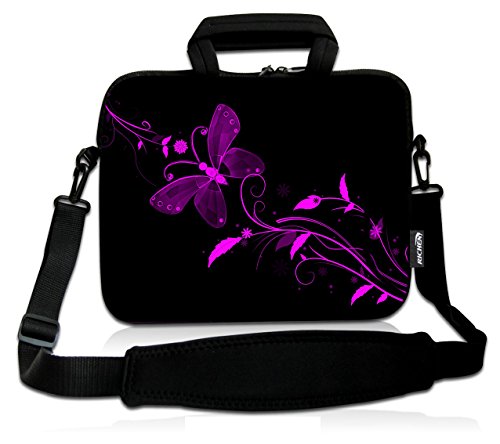 RICHEN 17 inch Laptop Shoulder Bag Carrying Case PC Cover Pouch with Handle Fits 15.6/16/17/17.3/17.4 inch Notebook (16-17.3 inch, Nice Butterfly) - color: Nice Butterfly