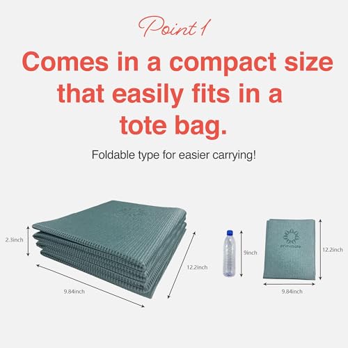 Primasole Folding Yoga Travel Pilates Mat Foldable Easy to Carry to Class Beach Park Tear resistant Travel Picnics 4mm Thick 9 Colors - color: Forest Green