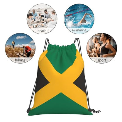 Jamaican Flag Drawstring Bag Sport Gym Backpack Beach Travel Sack Draw String Yoga Bag For Men Women - color: Jamaican Flag