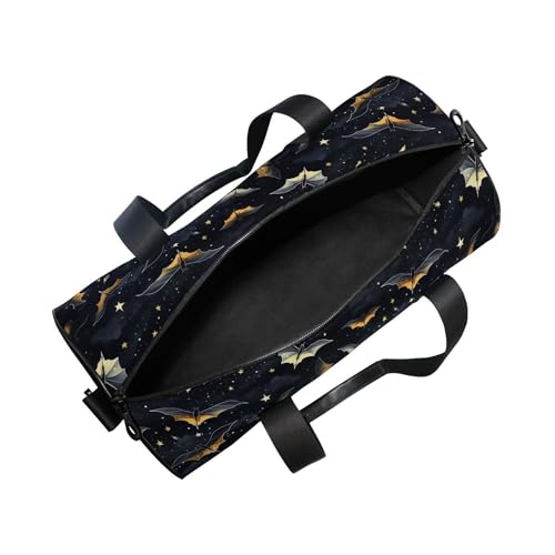 MNSRUU Sports Duffel Bags, Gothic Skull Bat Athletic Gym Bag Overnight Workout Travel Tote Luggage for Men Women Yoga - color: Skull I 4177