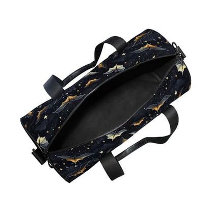 MNSRUU Sports Duffel Bags, Gothic Skull Bat Athletic Gym Bag Overnight Workout Travel Tote Luggage for Men Women Yoga - color: Skull I 4177