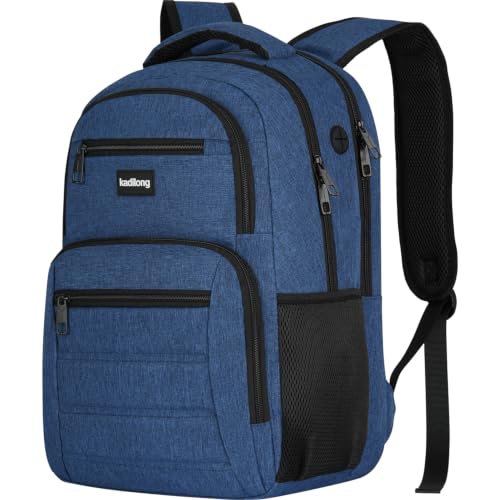 kadilong School Backpacks for Teen Boys Bookbag with Laptop Compartment,Back Pack for Men Water Resistant Schooler with USB Charging Port,Morrales Knapsack for Business College High School - color: Darkblue, size: 15,6 inch