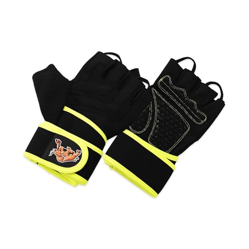 Workout Gloves for Men & Women | Gym Weight Lifting Gloves with Wrist Wrap Support | Full Palm Protection & Extra Grips for Weightlifting Fitness, Hanging, Pull ups