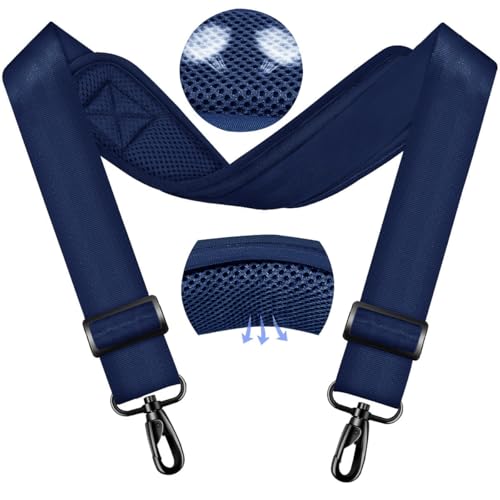 ZINMARK Shoulder Strap 59 inch, Extra-Thick Fixed Cushion Pad and Dual Clasps Universal Replacement Strap for Bags, Camera, Crossbody，Lawn mower -Blue - color: Blue