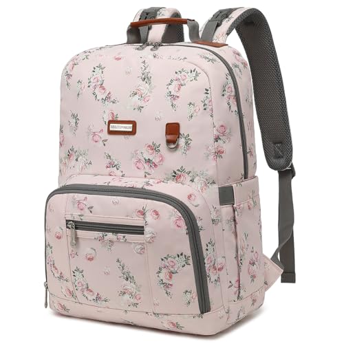 Diaper Bag Backpack, Large Baby Nappy Bags with Portable Changing Pad for Boys and GirlsMultifunction Travel Baby Bag for Moms Dads, Shower Gifts Waterproof and Stylish，Flower Pink - color: Flower Pink