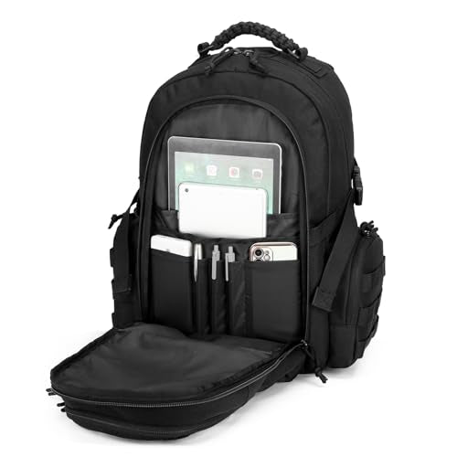 30L Military Tactical Backpack for Men 3 day Assault Pack Molle Backpack Tactical Hiking Rucksack - color: Black