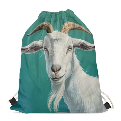 Upetstory Goat Drawstring Backpack Cinch String Bag Sports Gym Sackpack Training Gymsack Gymnastics Bag for Hiking Camping Swimming Beach Outdoor Daypack Holiday Gifts - color: Goat