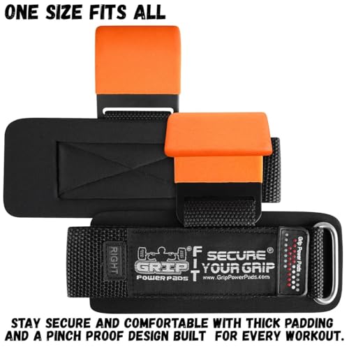 Weight Lifting Rod Hooks Heavy Duty Wrist Wraps Power Weight Lifting Training Gym Grips Straps Set of 2 - color: Orange, size: WOMEN-Wrist Size Small/Medium
