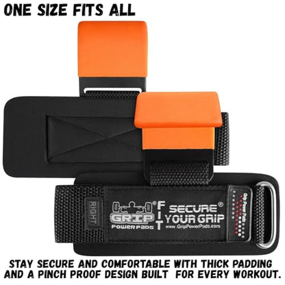 Weight Lifting Rod Hooks Heavy Duty Wrist Wraps Power Weight Lifting Training Gym Grips Straps Set of 2 - color: Orange, size: WOMEN-Wrist Size Small/Medium