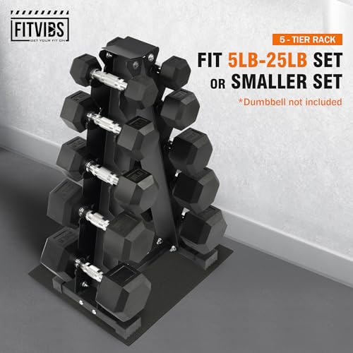 Fitvids A-Frame Dumbbell Weight Rack, Vertical Storage Rack for Dumbbells, Weight Stand Only for Home Gym Space Saver, 4-Tier or 5-Tier Option - style: A-Frame, 5-Tier