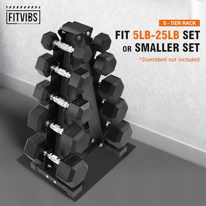Fitvids A-Frame Dumbbell Weight Rack, Vertical Storage Rack for Dumbbells, Weight Stand Only for Home Gym Space Saver, 4-Tier or 5-Tier Option - style: A-Frame, 5-Tier