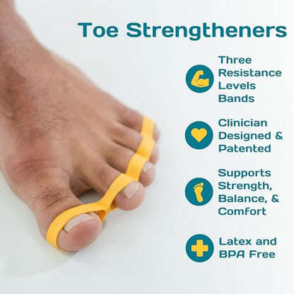 Gait Happens Foot Health Kit – Strengthen & Mobilize Your Feet. Includes: Toe Spacers, Toe Strengtheners, Massage Ball, Resistance Band and Carrying Bag - size: Medium