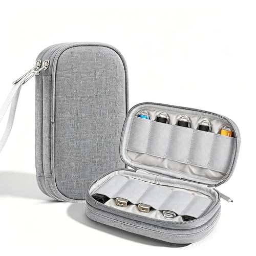 BUBM 20 Slots USB Flash Drive Case, Double Layer Cloth Thumb Drive Organizer, Portable U Disk Storage Holder, Waterproof Electronic Accessories Carrying Bag for USB Drives,Gray - color: Gray, size: 20 Slots