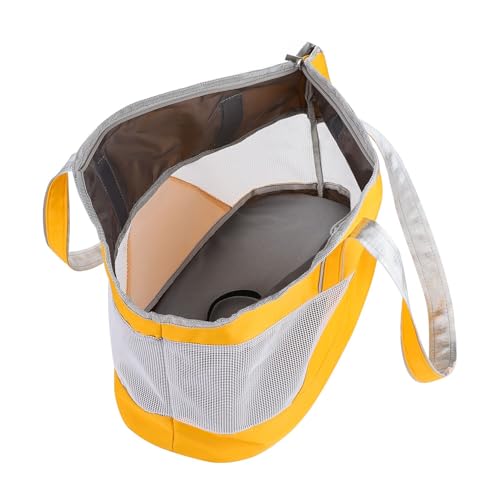 Pet Dog Purse Carrier Breathable Mesh Pets Puppy Cat Travel Outing Tote Bag Portable Cat Sling Carrier Transporter Tote Handbag Lightweight Dog Carrier Shoulder Bag with Thicken Bags Base - color: yellow