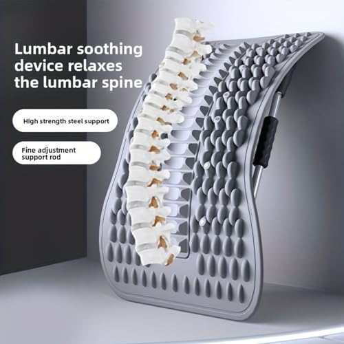 Back Stretcher - Adjustable Multi-Level Support, Ergonomic Arch Design, Muscle Relaxation Tool, Spine Alignment Device | Yoga Stretching Accessory with Pain Reliefs Function for Home, Offices Session - color: Gray