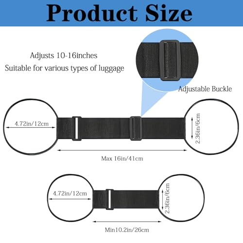 8PCS Multi Use Strong Adjustable Luggage Connector Straps, Add a Bag Easy to Travel Suitcase Elastic Strap Belt for Secure Stacking, Hands-Free Travel & Bag Attachment (Black & Rainbow) - color: 4black +4 colorful