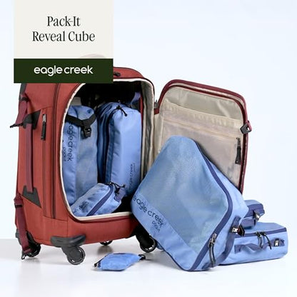 Eagle Creek Pack-It Reveal Cube Set - Packing Cubes for Compartmentalizing Luggage - Durable - Ultra-Lightweight - Water-Resistant - Easy Grab Zipper Pull - Mesh Windows - Blue Dawn - XS/S/M - color: Blue Dawn