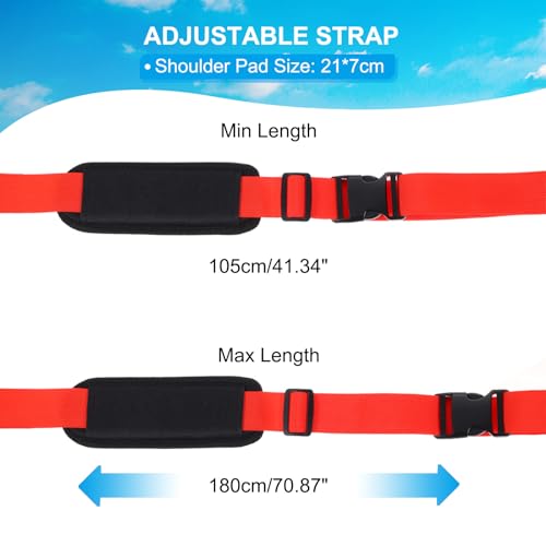 PATIKIL Carrying Beach Chair Straps, Adjustable Fabric Straps for Folding Chair, Red - color: Red